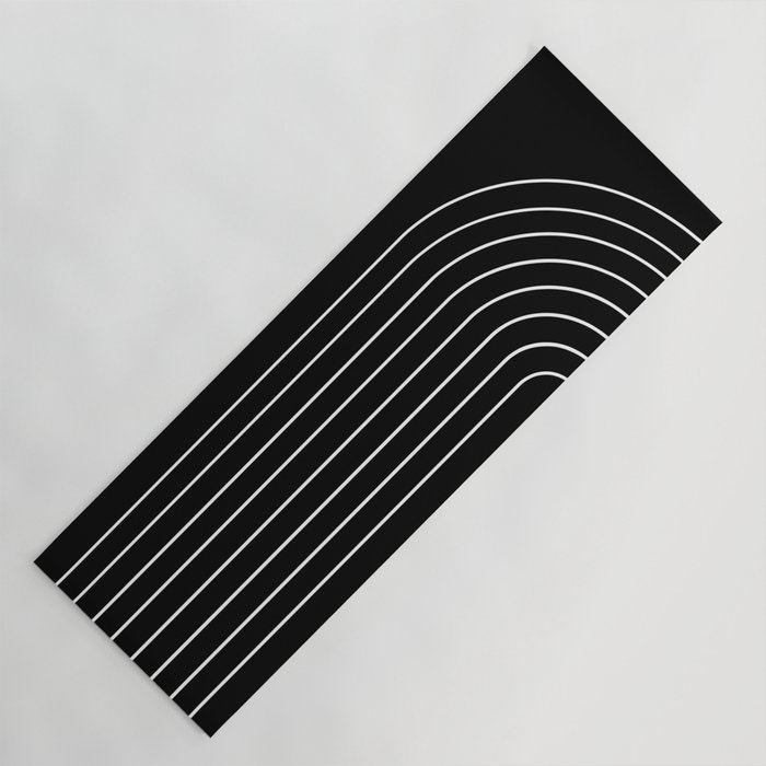 Minimal Arch III Black and White Modern Geometric Lines Yoga Mat Gallery Image 1