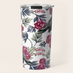 Crows, Bleeding Hearts & Roses Floral/Botanical Pattern Travel Mug Gallery Image 1