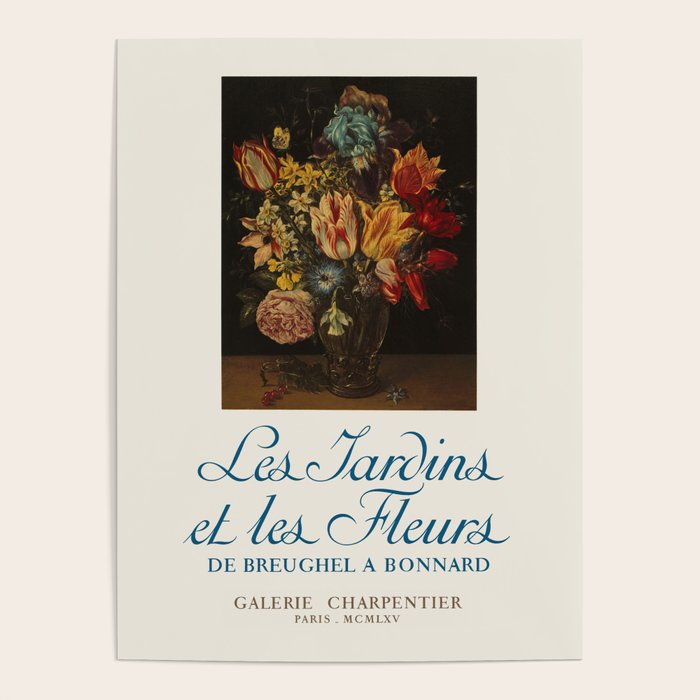 Floral Still Life French Art Gallery Exhibition Poster, 1965 Poster Gallery Image 1