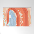 Moonlit, Summer Day Home Decor, Architecture Indoor Building Interior Design, Full Moon Bohemian Eclectic Bright, Mindful Spiritual Joy Painting Welcome Mat Gallery Image 1