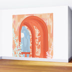 Moonlit, Summer Day Home Decor, Architecture Indoor Building Interior Design, Full Moon Bohemian Eclectic Bright, Mindful Spiritual Joy Painting Wall Mural Gallery Image 2