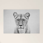 Lioness - Black & White Welcome Mat Gallery Image 1