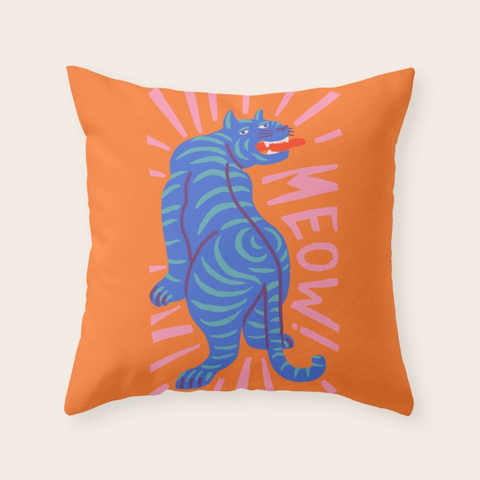 Meow Throw Pillow Gallery Image 1