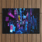 Tokyo's Moody Blue Vibes Outdoor Rug Gallery Image 1