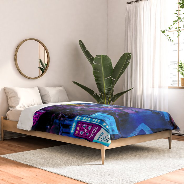 Tokyo's Moody Blue Vibes Comforter Gallery Image 2