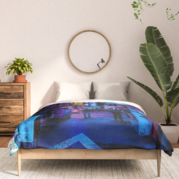 Tokyo's Moody Blue Vibes Comforter Gallery Image 3