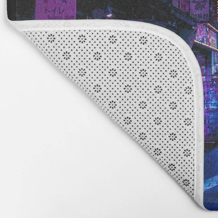 Tokyo's Moody Blue Vibes Bath Mat Gallery Image 2