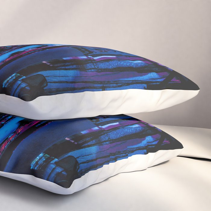 Tokyo's Moody Blue Vibes Pillow Sham Gallery Image 3