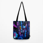 Tokyo's Moody Blue Vibes Tote Bag Gallery Image 2