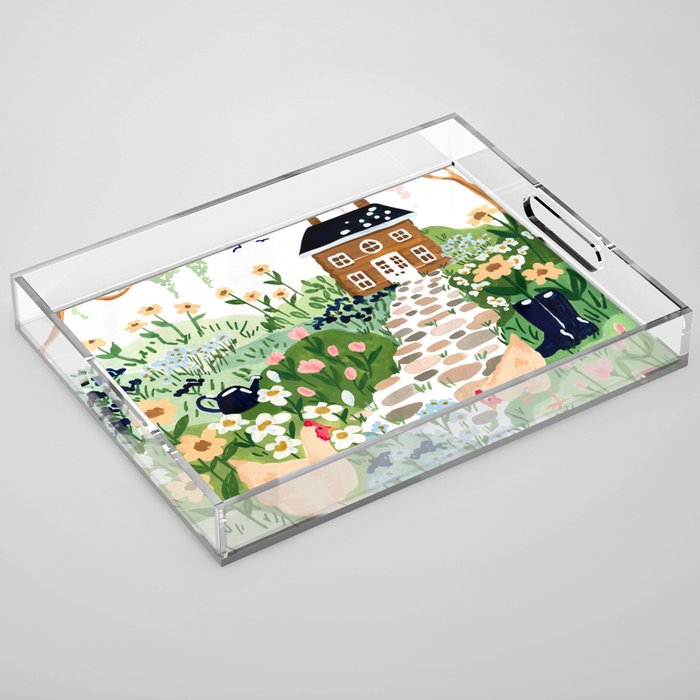 Chickens in the Garden Acrylic Tray Gallery Image 1
