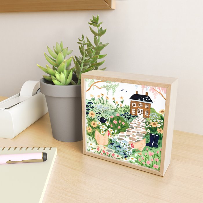 Chickens in the Garden Mini Art Print Gallery Image 2