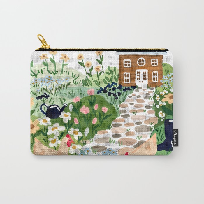 Chickens in the Garden Carry All Pouch Gallery Image 1