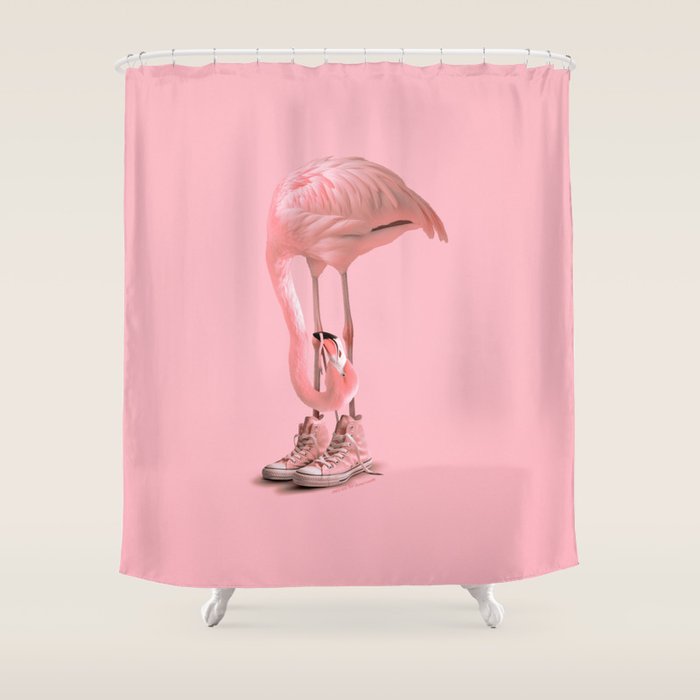 Sneaker Flamingo 2.0 Shower Curtain Gallery Image 1