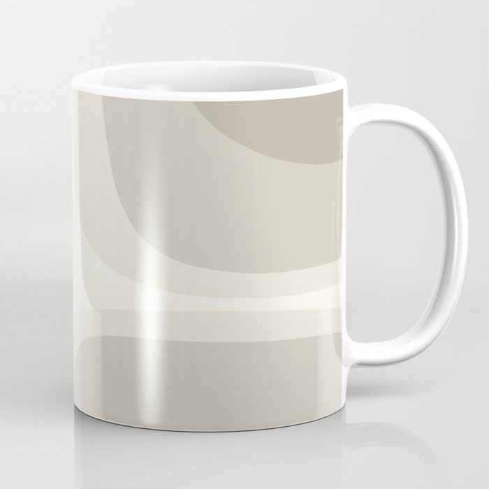 Retro Groove Abstract Minimalist Pattern Greige Taupe Cream Coffee Mug Gallery Image 1