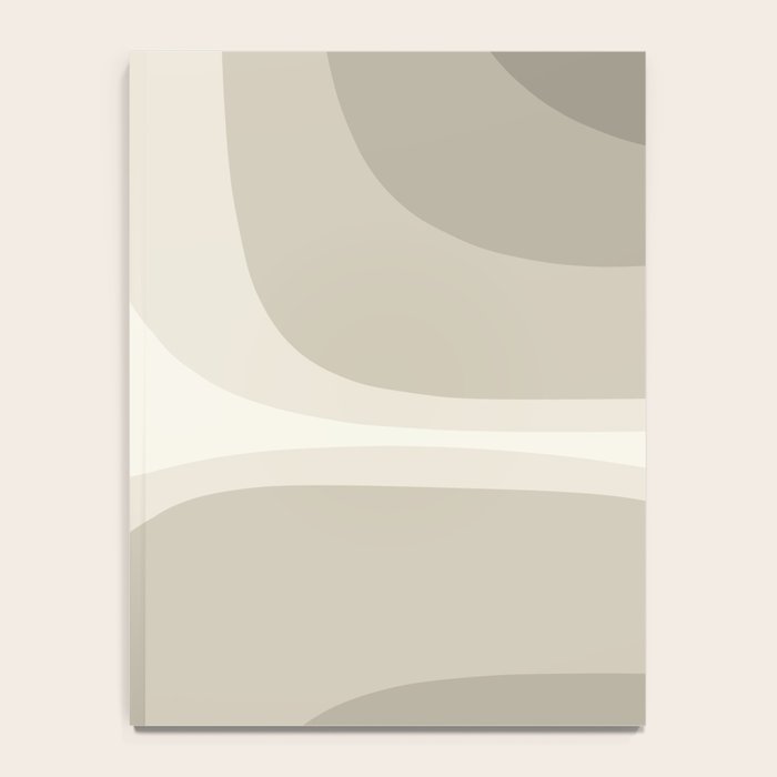 Retro Groove Abstract Minimalist Pattern Greige Taupe Cream Notebook Gallery Image 4