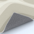 Retro Groove Abstract Minimalist Pattern Greige Taupe Cream Rug Gallery Image 4