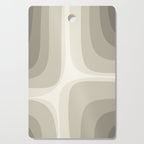 Retro Groove Abstract Minimalist Pattern Greige Taupe Cream Cutting Board Gallery Image 1