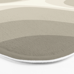 Retro Groove Abstract Minimalist Pattern Greige Taupe Cream Bath Mat Gallery Image 3