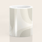 Retro Groove Abstract Minimalist Pattern Greige Taupe Cream Coffee Mug Gallery Image 4
