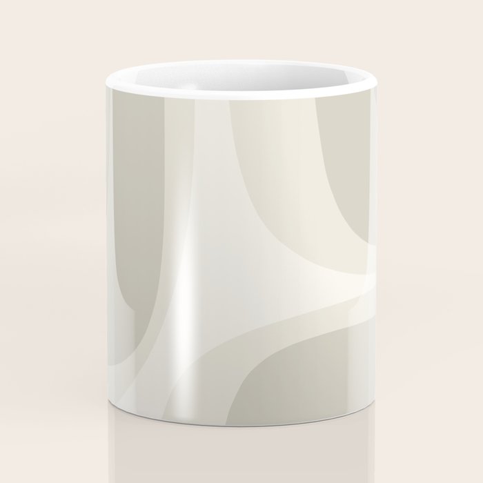 Retro Groove Abstract Minimalist Pattern Greige Taupe Cream Coffee Mug Gallery Image 4