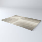 Retro Groove Abstract Minimalist Pattern Greige Taupe Cream Rug Gallery Image 3