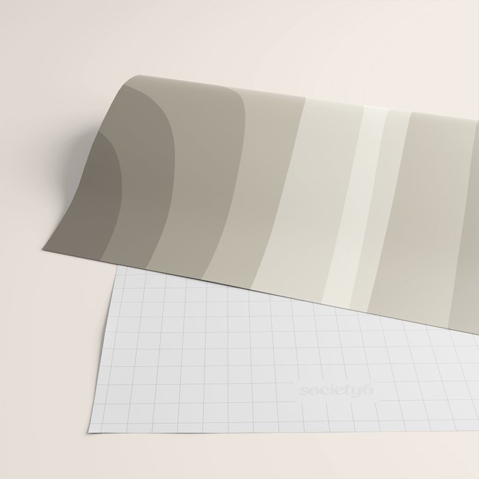 Retro Groove Abstract Minimalist Pattern Greige Taupe Cream Wrapping Paper Gallery Image 2