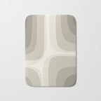 Retro Groove Abstract Minimalist Pattern Greige Taupe Cream Bath Mat Gallery Image 1