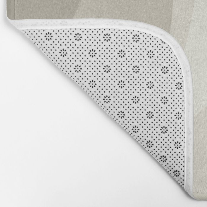 Retro Groove Abstract Minimalist Pattern Greige Taupe Cream Bath Mat Gallery Image 2