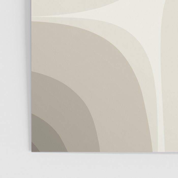 Retro Groove Abstract Minimalist Pattern Greige Taupe Cream Poster Gallery Image 3