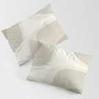 Retro Groove Abstract Minimalist Pattern Greige Taupe Cream Pillow Sham Gallery Image 3