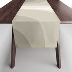 Retro Groove Abstract Minimalist Pattern Greige Taupe Cream Table Runner Gallery Image 1