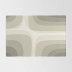 Retro Groove Abstract Minimalist Pattern Greige Taupe Cream Rug Gallery Image 2