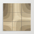 Retro Groove Abstract Minimalist Pattern Greige Taupe Cream Wood Wall Art Gallery Image 1