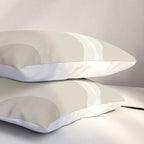 Retro Groove Abstract Minimalist Pattern Greige Taupe Cream Pillow Sham Gallery Image 3