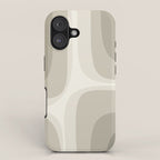 Retro Groove Abstract Minimalist Pattern Greige Taupe Cream iPhone Case Gallery Image 1