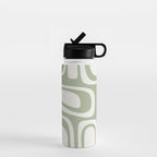Palm Springs Mid Century Modern Abstract in Sage Green and Nearly White Water Bottle Gallery Image 1