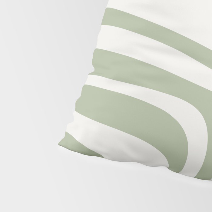 Palm Springs Mid Century Modern Abstract in Sage Green and Nearly White Pillow Sham Gallery Image 4