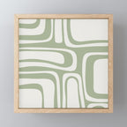 Palm Springs Mid Century Modern Abstract in Sage Green and Nearly White Mini Art Print Gallery Image 1