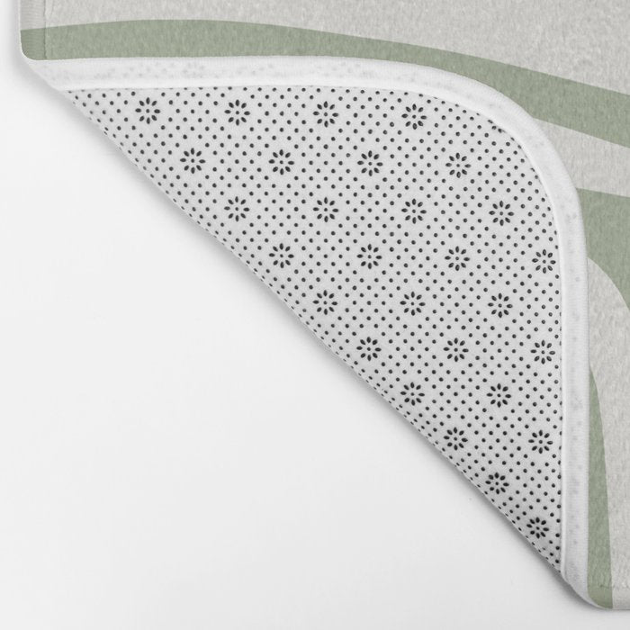 Palm Springs Mid Century Modern Abstract in Sage Green and Nearly White Bath Mat Gallery Image 2