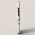 Palm Springs Mid Century Modern Abstract in Sage Green and Nearly White iPhone Case Gallery Image 2