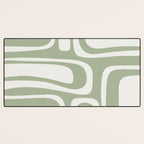 Palm Springs Mid Century Modern Abstract in Sage Green and Nearly White Desk Mat Gallery Image 3
