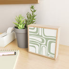 Palm Springs Mid Century Modern Abstract in Sage Green and Nearly White Mini Art Print Gallery Image 2