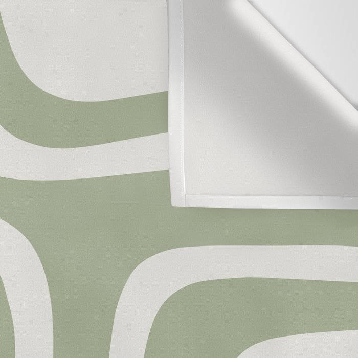 Palm Springs Mid Century Modern Abstract in Sage Green and Nearly White Wall Tapestry Gallery Image 3