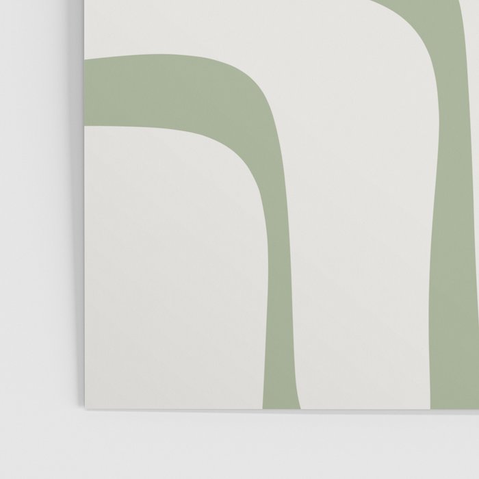 Palm Springs Mid Century Modern Abstract in Sage Green and Nearly White Poster Gallery Image 3