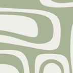 Palm Springs Mid Century Modern Abstract in Sage Green and Nearly White Coffee Mug Gallery Image 2