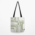 Palm Springs Mid Century Modern Abstract in Sage Green and Nearly White Tote Bag Gallery Image 2