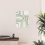 Palm Springs Mid Century Modern Abstract in Sage Green and Nearly White Poster Gallery Image 2