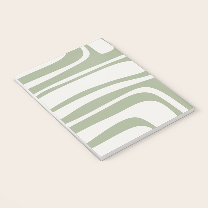 Palm Springs Mid Century Modern Abstract in Sage Green and Nearly White Notebook Gallery Image 3