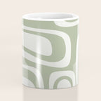 Palm Springs Mid Century Modern Abstract in Sage Green and Nearly White Coffee Mug Gallery Image 4