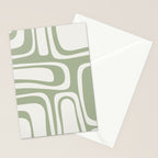 Palm Springs Mid Century Modern Abstract in Sage Green and Nearly White Stationery Card Gallery Image 2